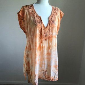 One World Embroidered Swimsuit Cover M